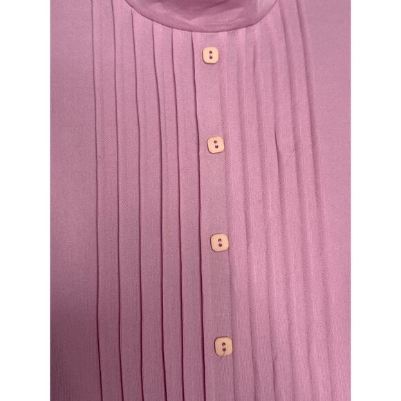 1960s Bleeker Street Pink Pintuck Mod Shift Dress high neck sleeveless medium - Picture 3 of 10